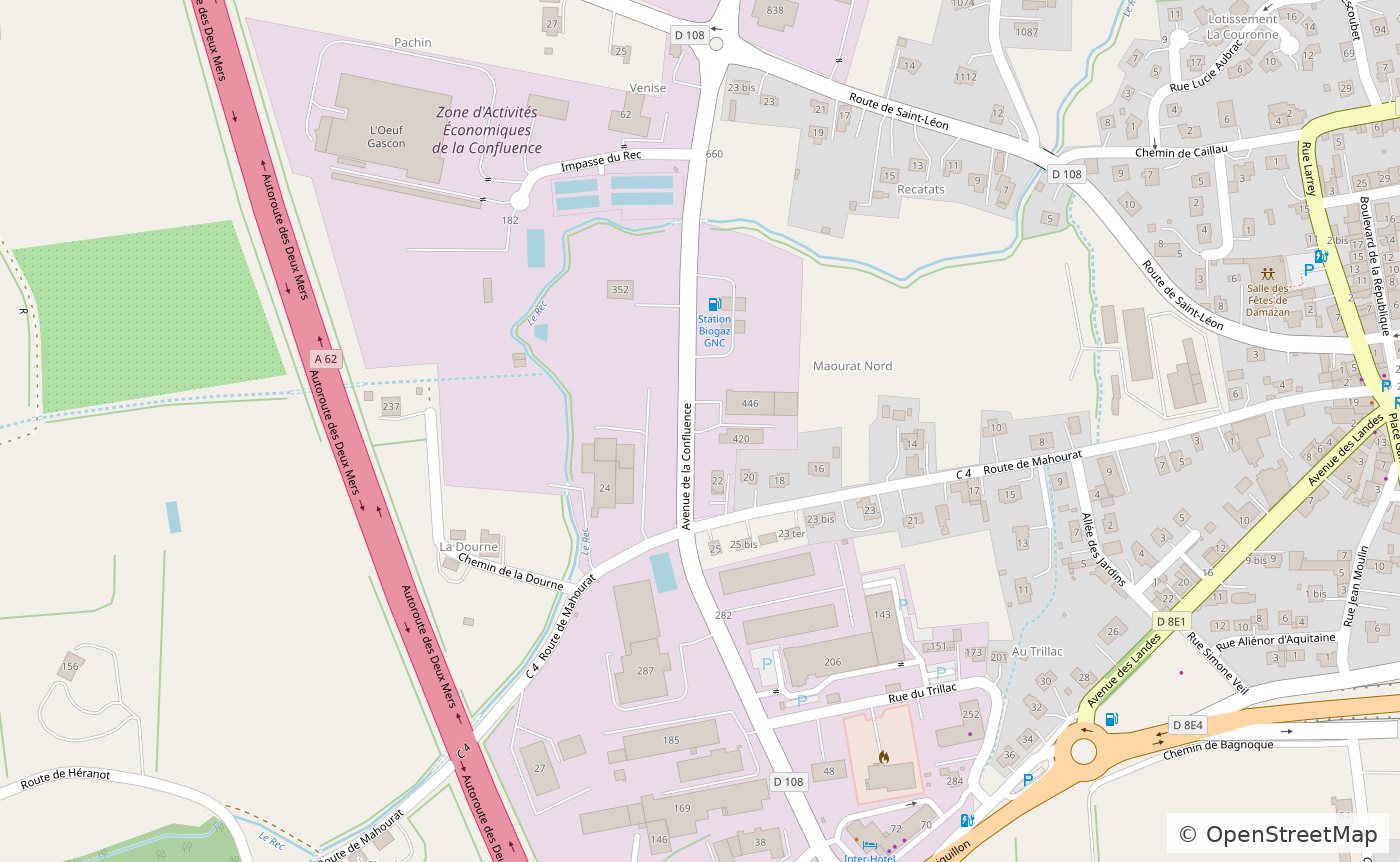 Plan d'accès à CT Damazanais, 420 avenue de la Confluence à Damazan